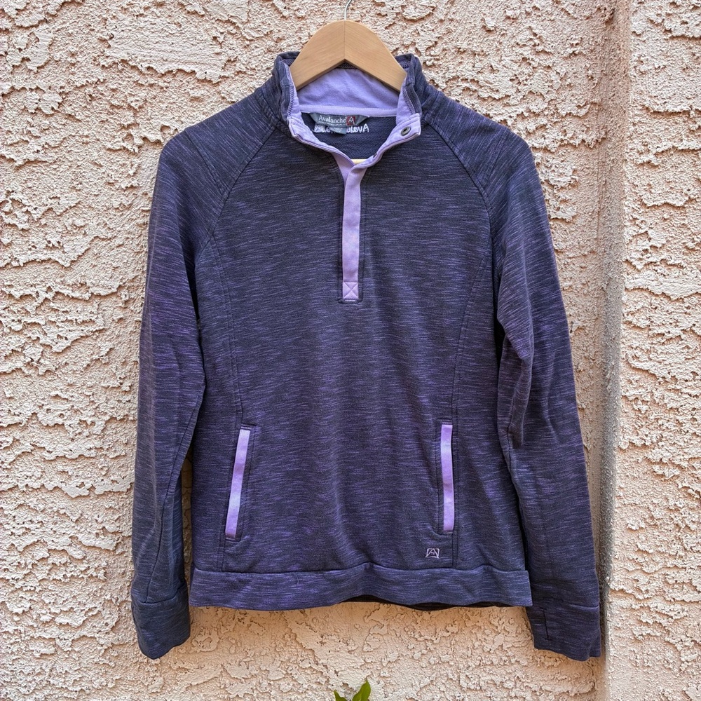 Avalanche Purple Heather Snap-Placket Pullover with Light Lavender Trim